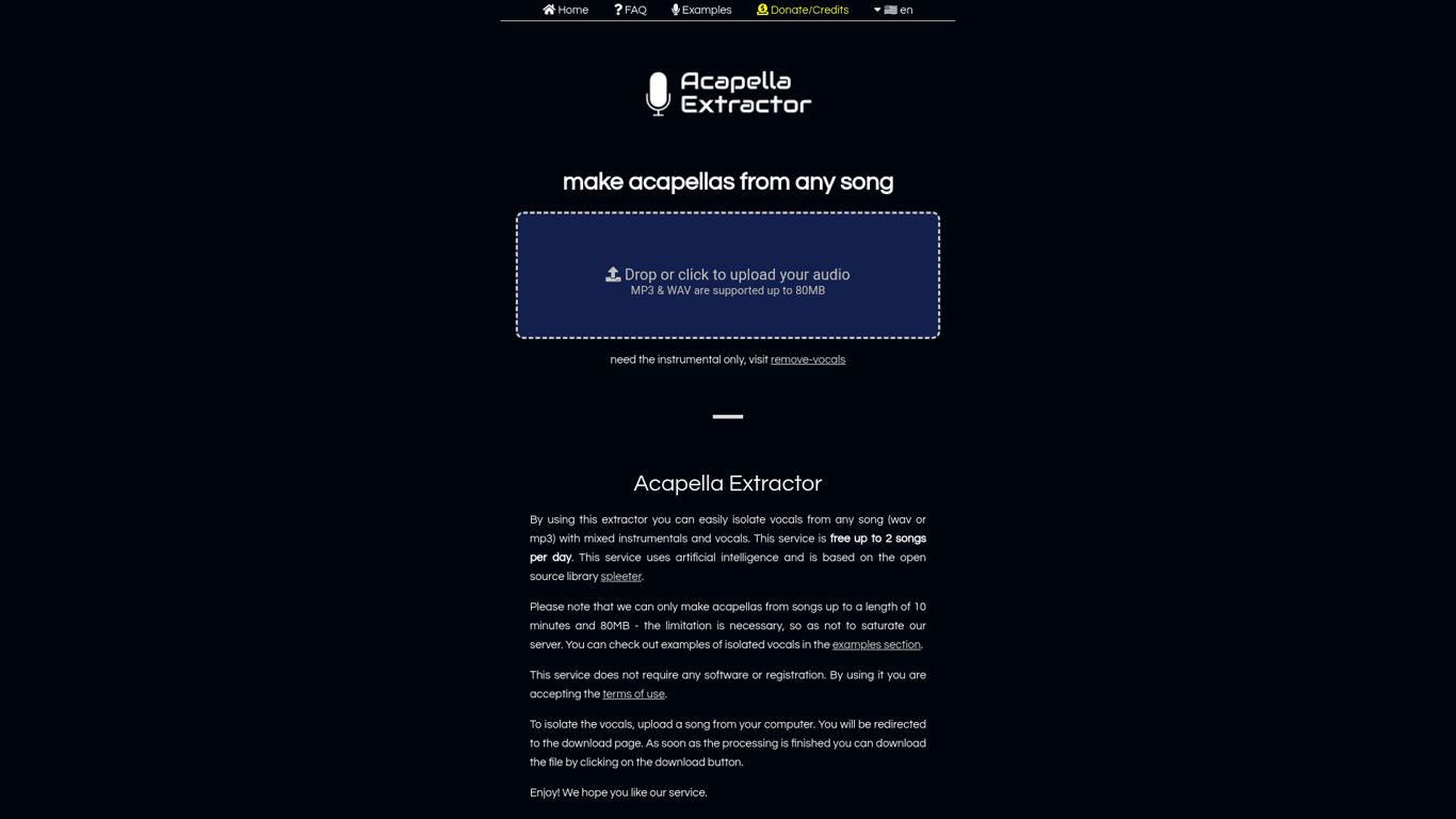 Acapella Extractor screenshot