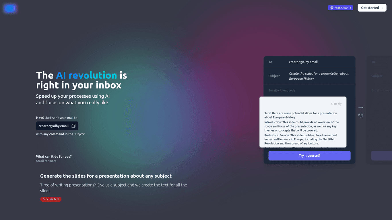 AIby.email screenshot