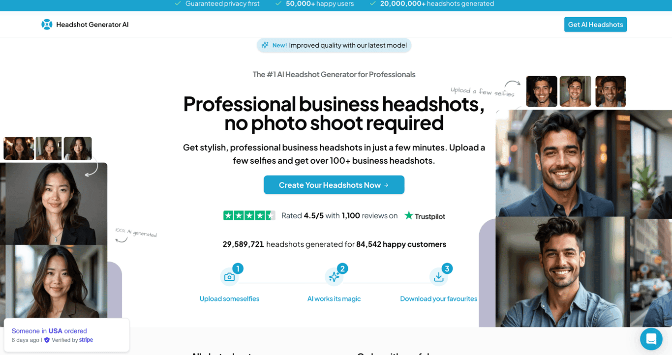 Headshot Generator AI screenshot