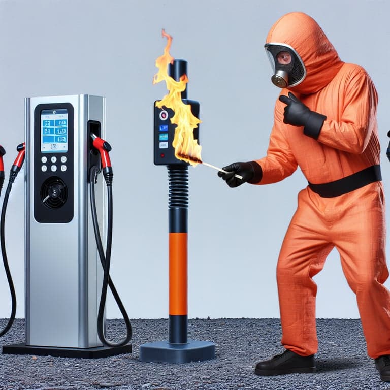 Flaming Failure: Man Sets Himself on Fire Attempting to Burn Tesla Chargers