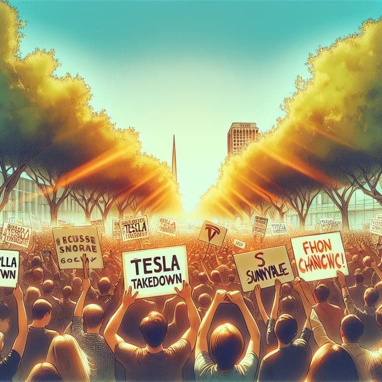 Sunnyvale Protests Ignite 'Tesla Takedown' Movement Against Musk and Trump