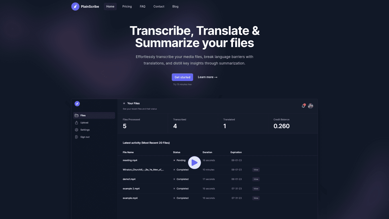 Plainscribe screenshot