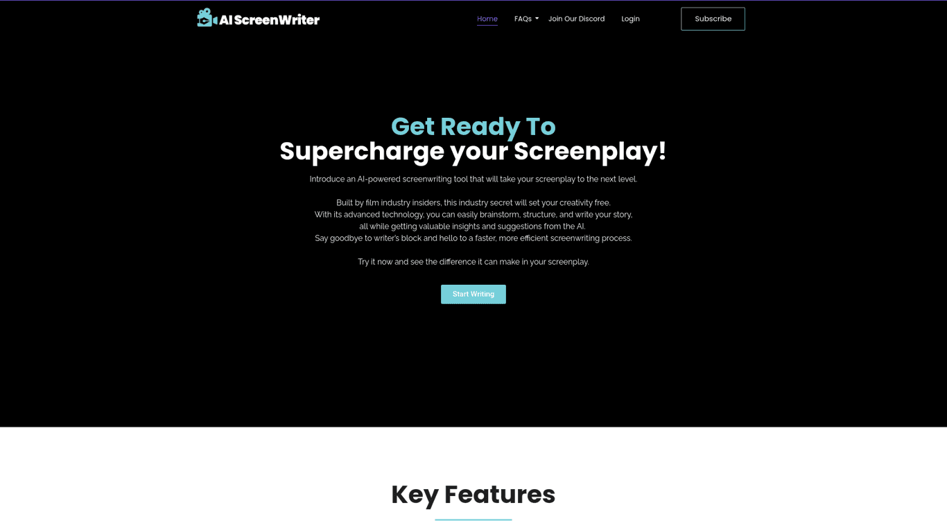 AI Screenwriting Tool screenshot