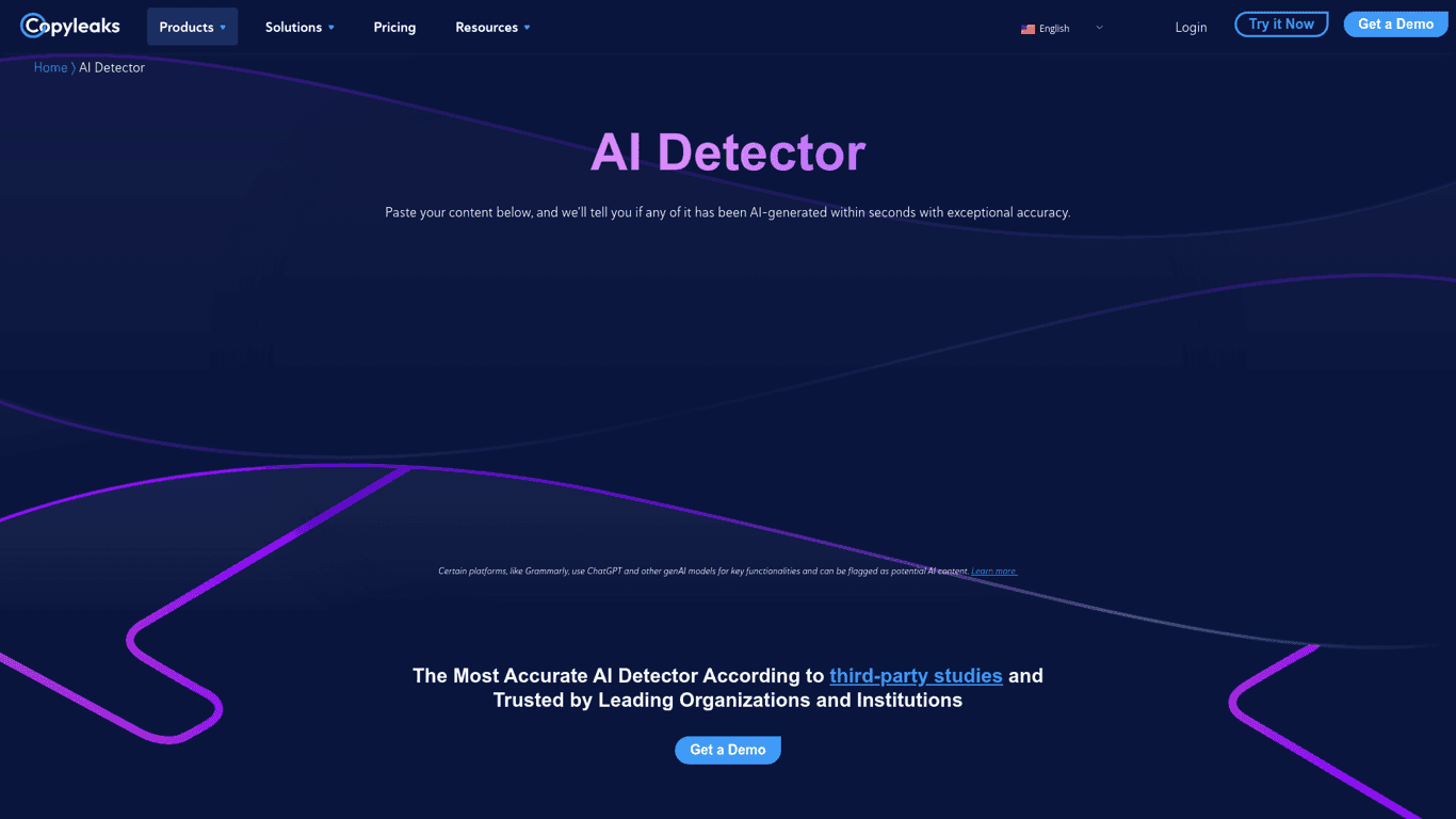 AI Content Detector | Copyleaks screenshot