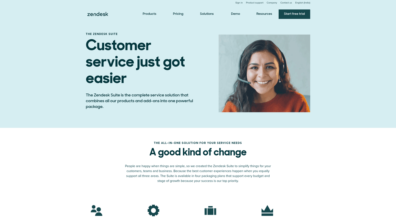 Zendesk Service Suite screenshot