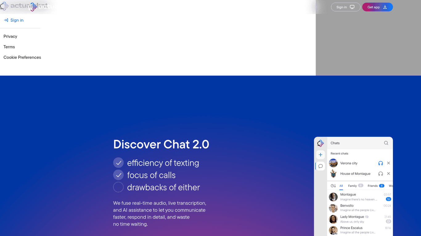 Actual Chat screenshot