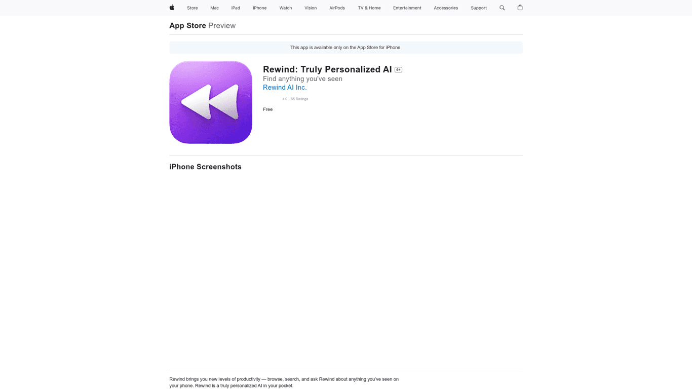 Rewind Mobile screenshot
