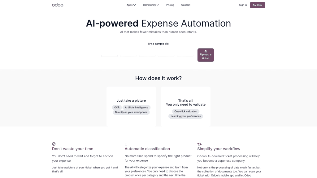 AI-powered Expense Automation | Odoo screenshot