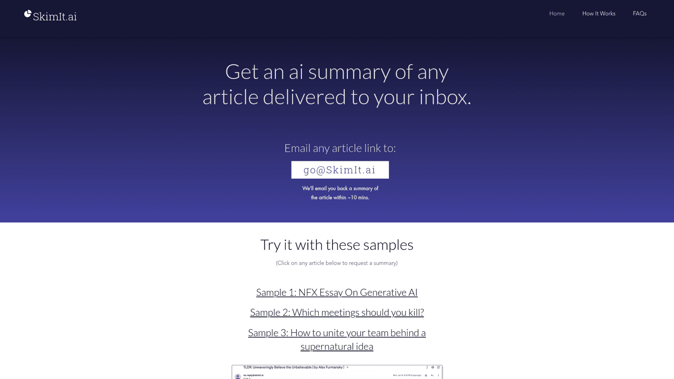 SkimIt.ai screenshot