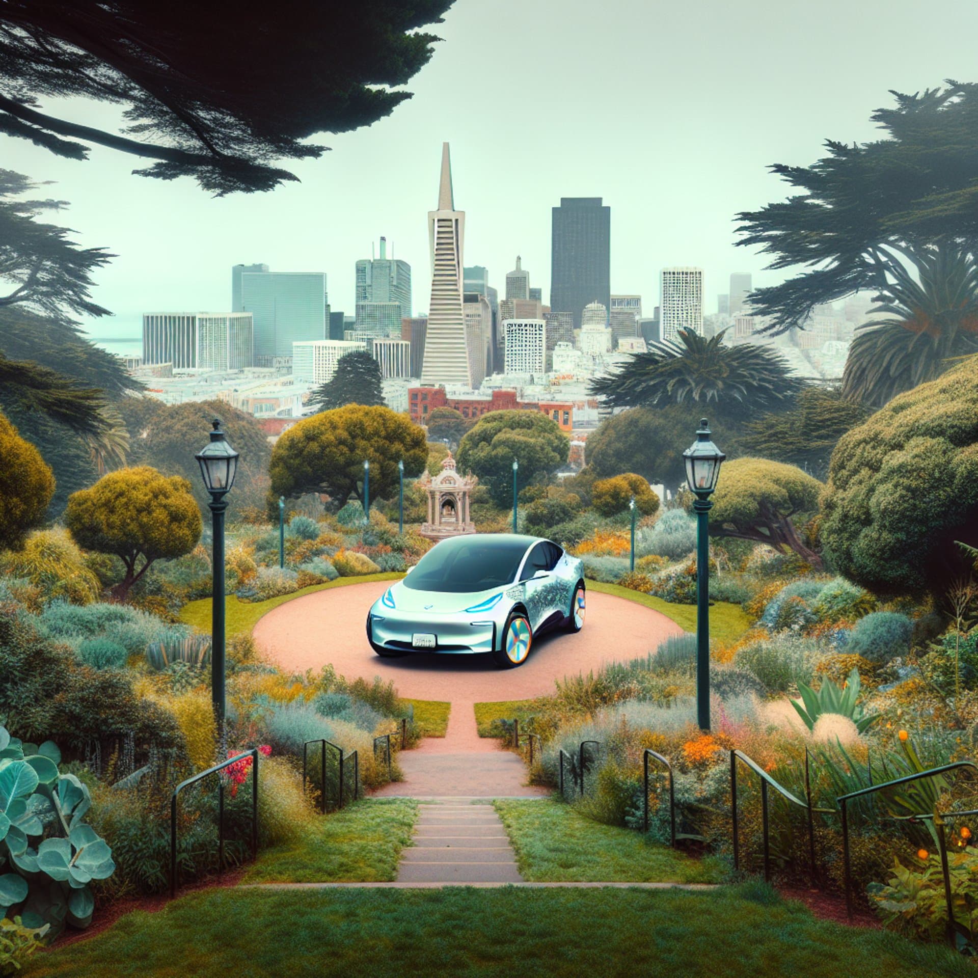 Mystery Tesla Appears in San Francisco's Alta Plaza Park