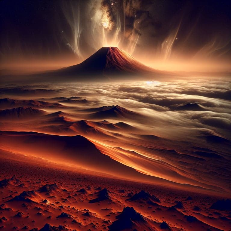 NASA's Odyssey Snaps Historic Image: Mars Volcano Peaks Above the Clouds!