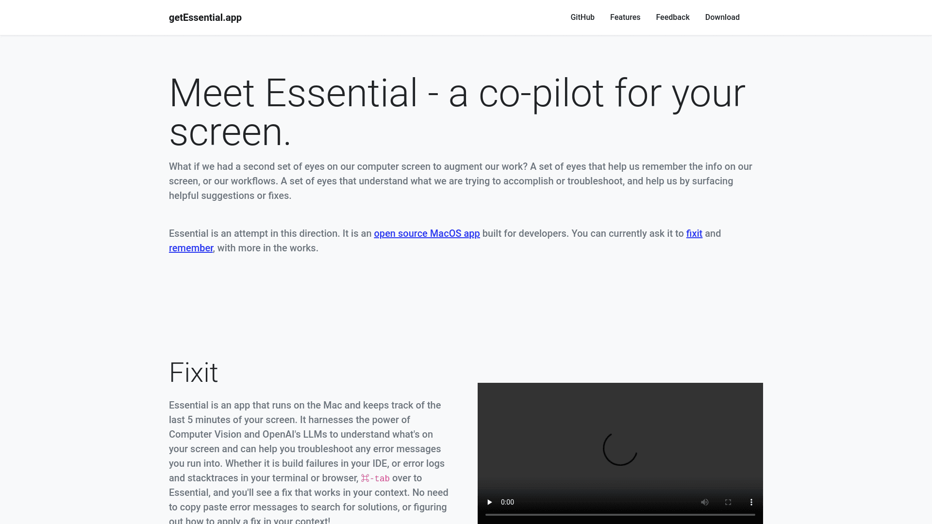 Essential screenshot