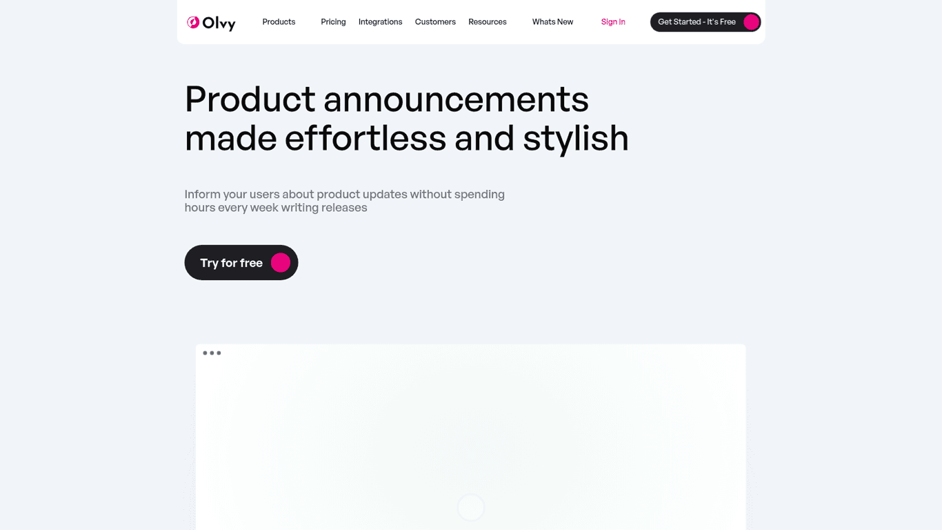 Olvy Changelogs screenshot