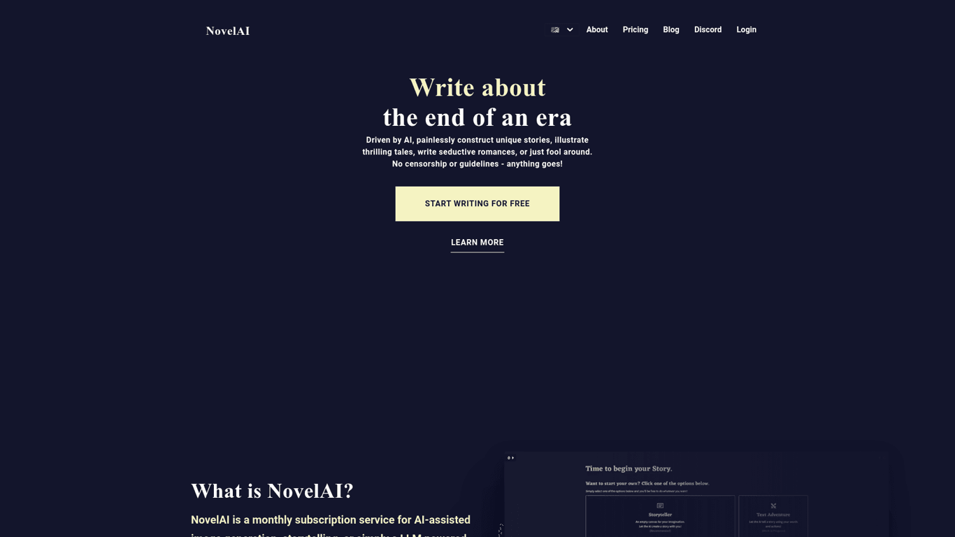 NovelAI screenshot