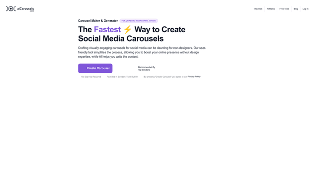 Thumbnail image for aiCarousels.com