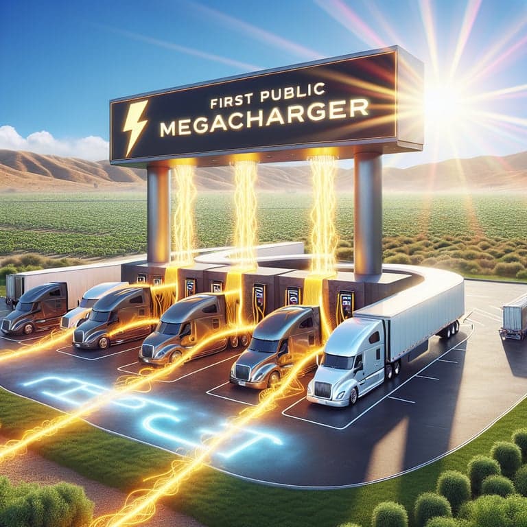 Tesla Powers Up: First Public Megacharger for Semi Trucks Unveiled in California!