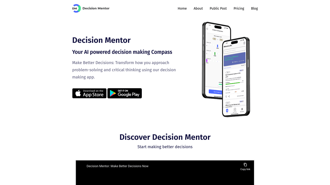 DecisionMentor screenshot