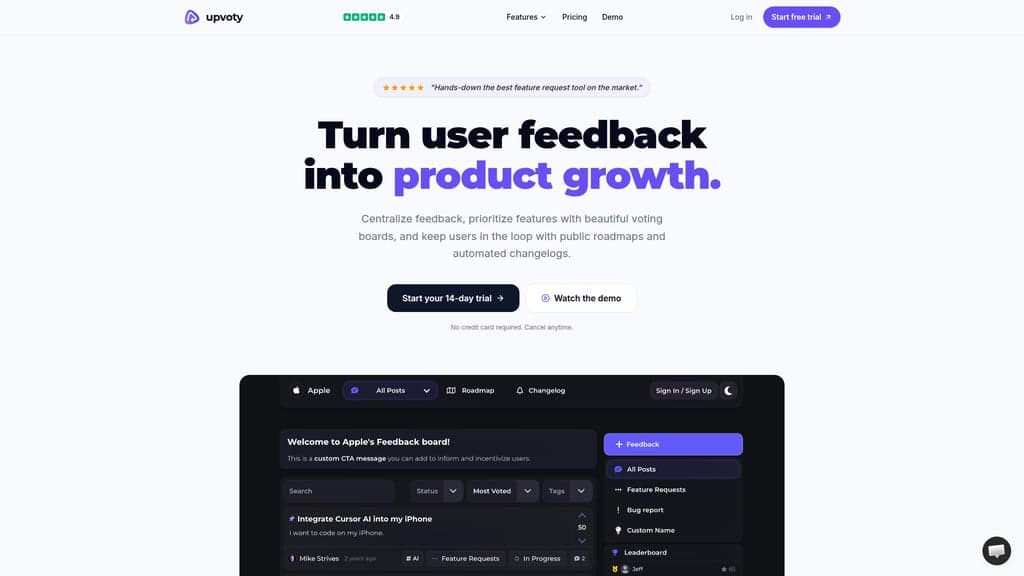 Upvoty screenshot