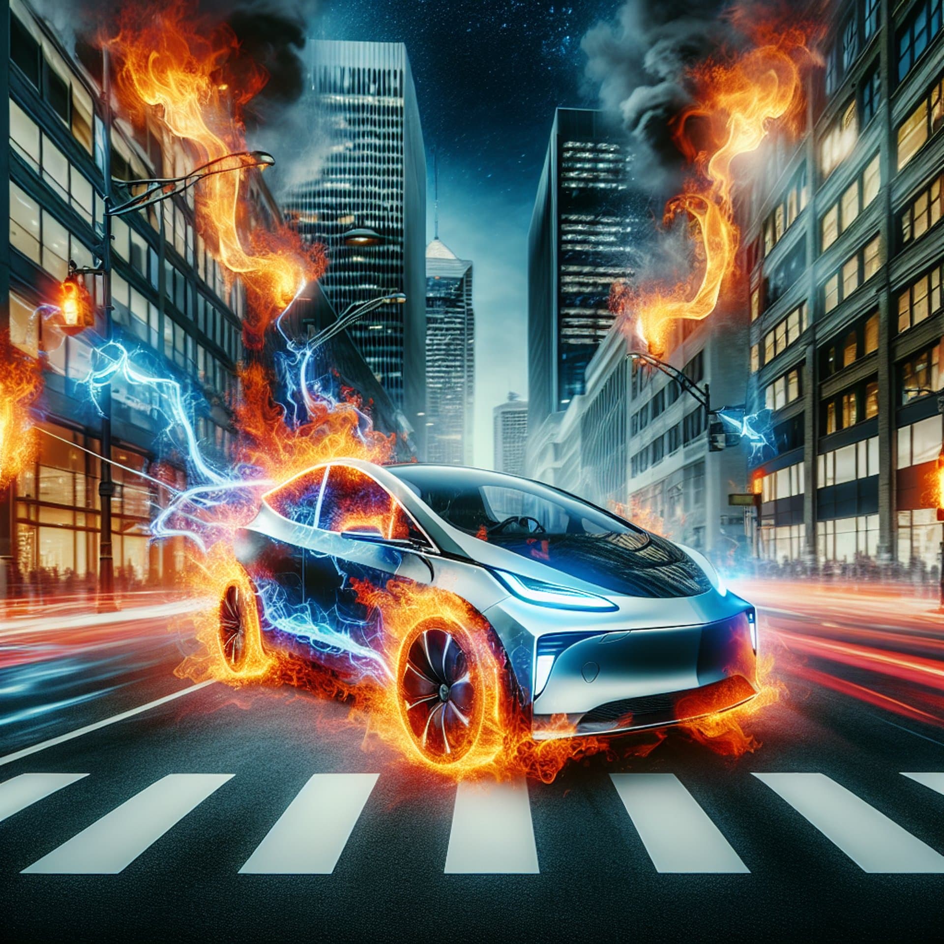 Flaming Tesla Drama in Midtown Memphis!