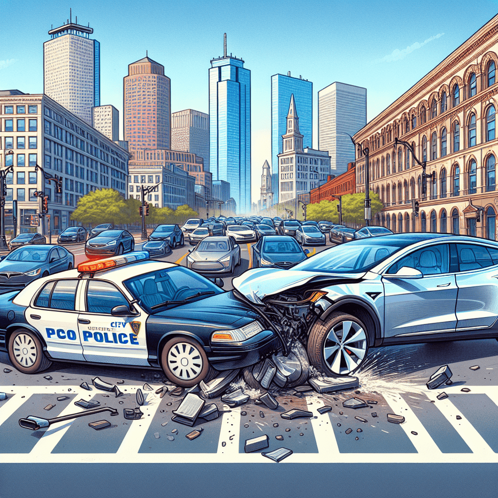 Boston Police Cruiser and Tesla Collide, Disrupt Comm Ave Traffic