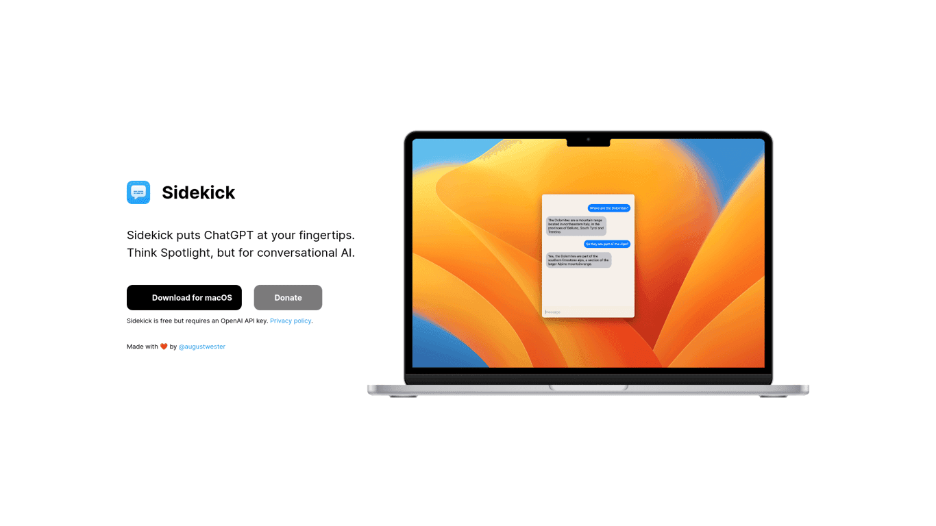Sidekiiick screenshot