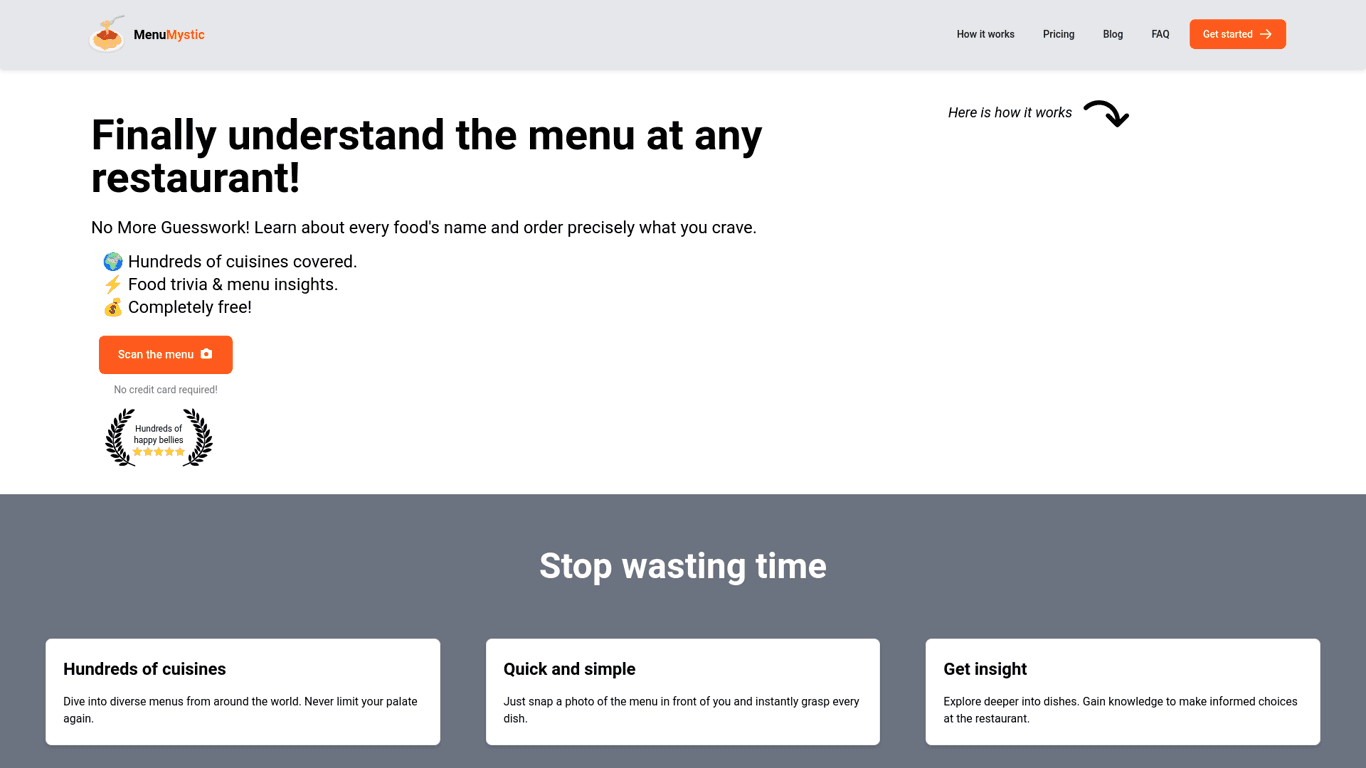 Menu Mystic screenshot
