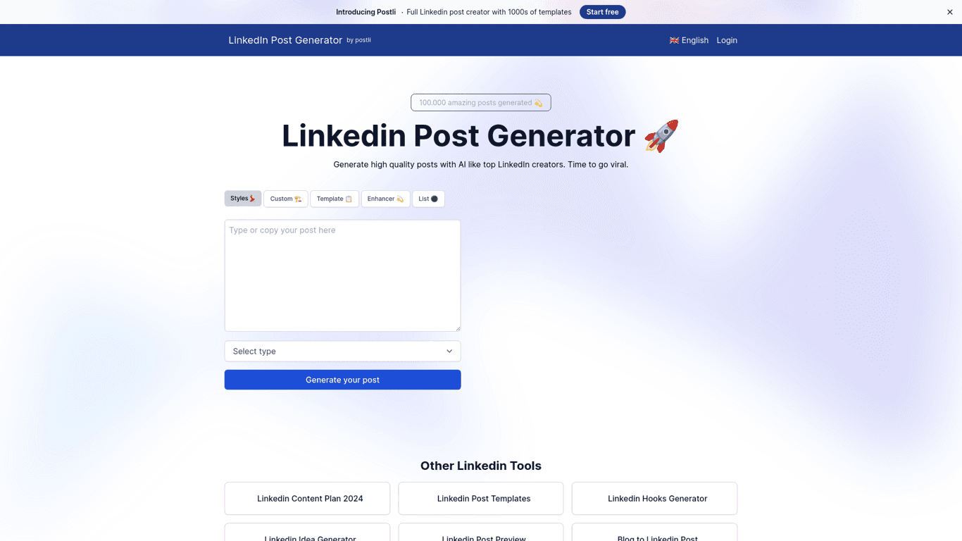 Postgenerator screenshot