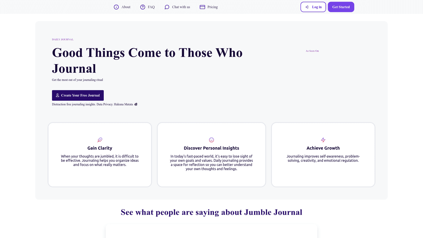 Jumble Journal screenshot