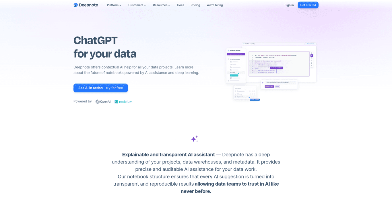 Deepnote AI screenshot