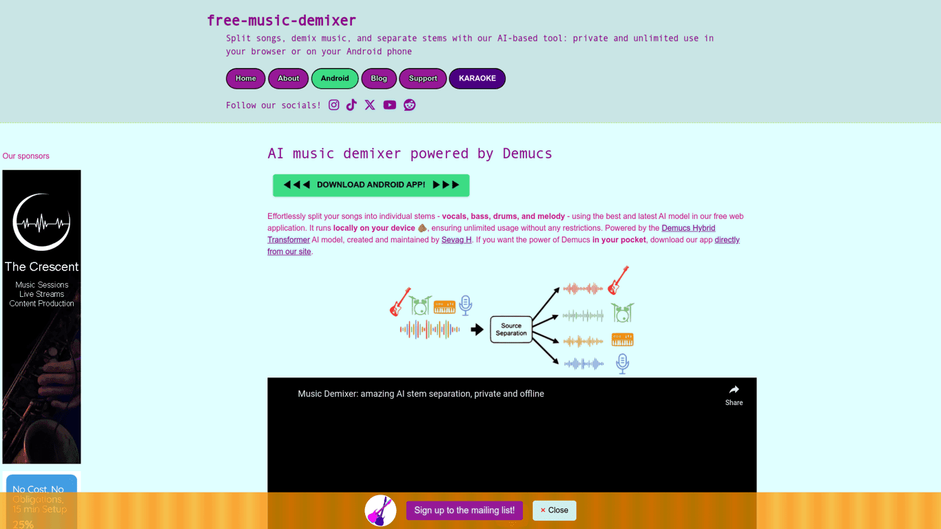 Free Music Demixer screenshot