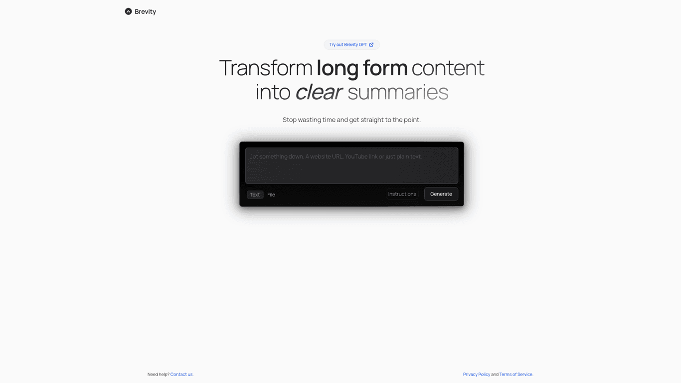 Brevity screenshot