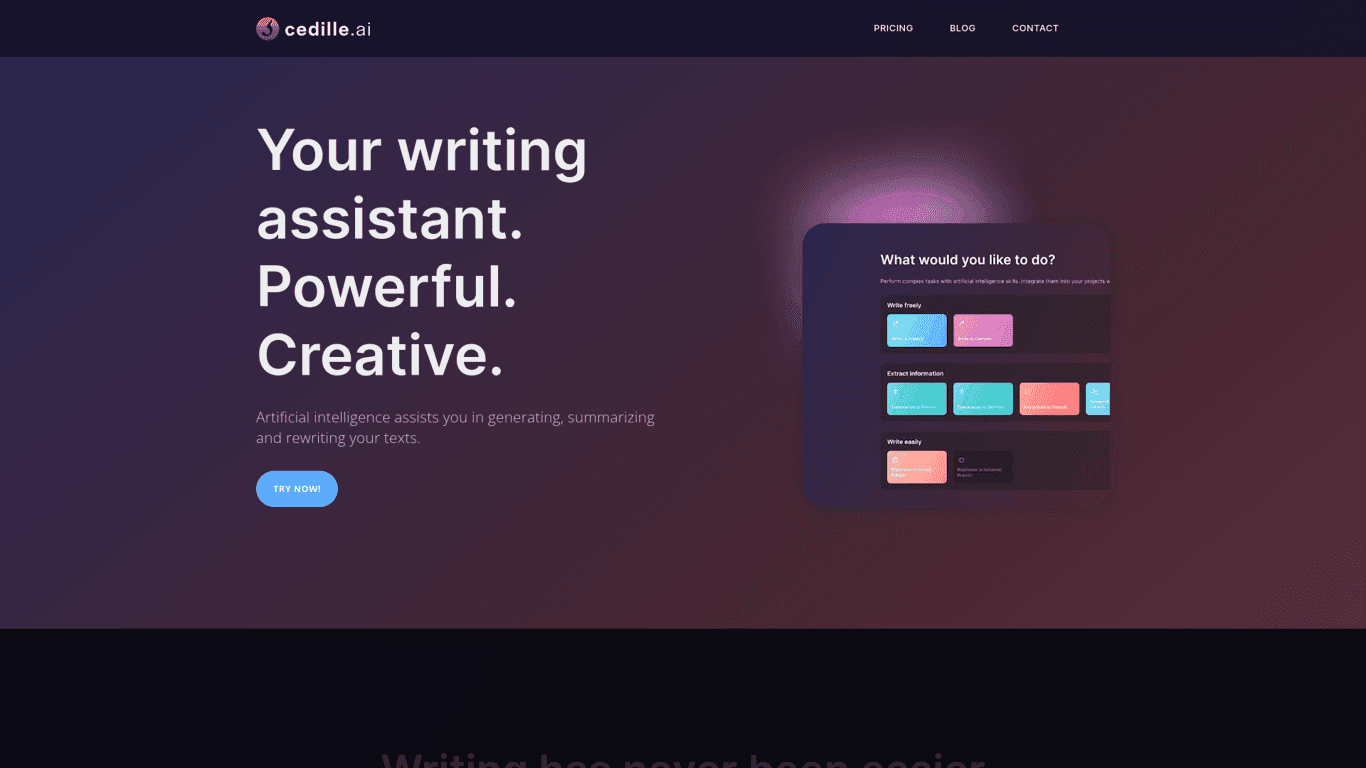 Cedille.ai screenshot