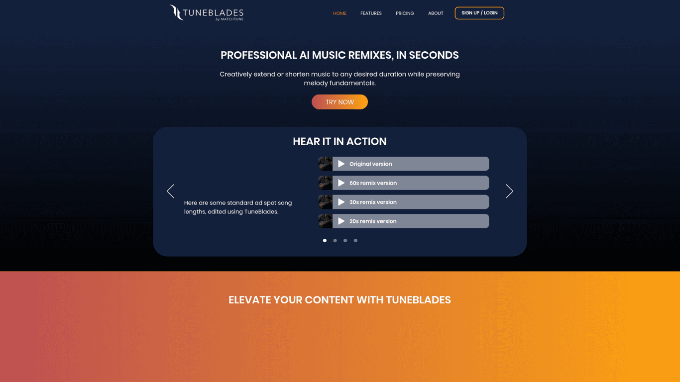TuneBlades screenshot