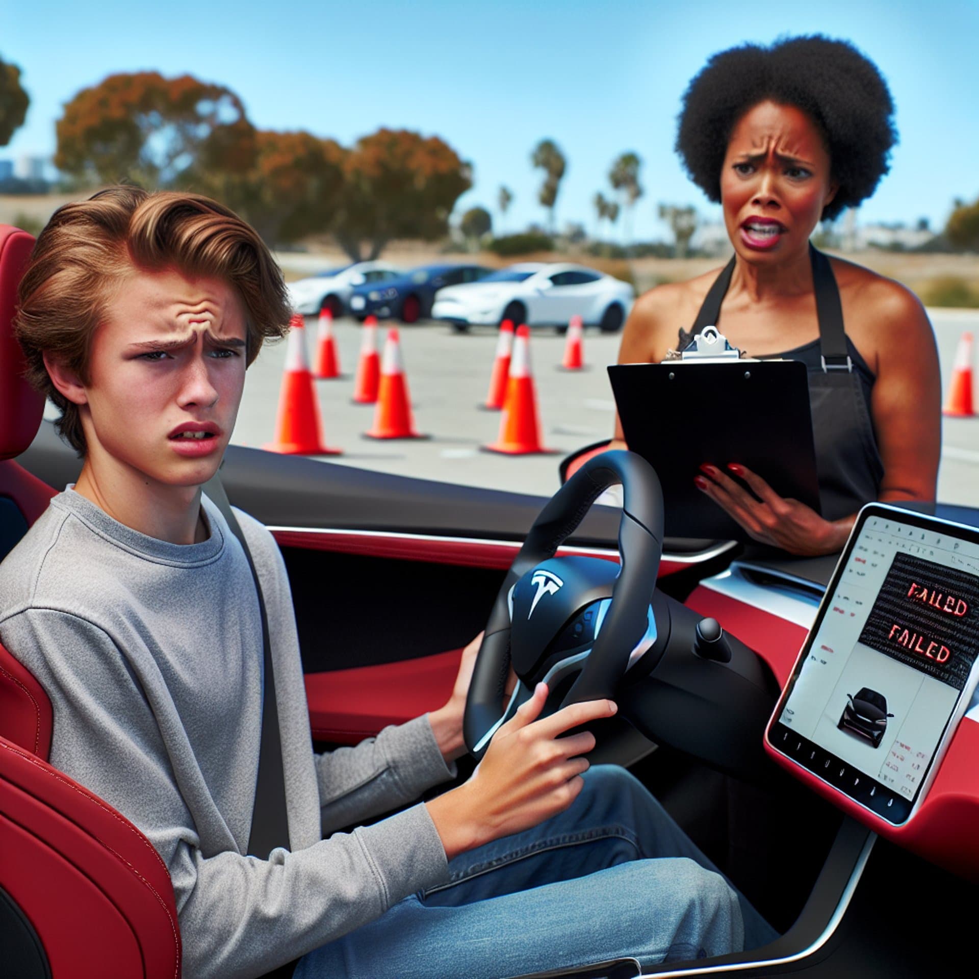 Teen Flunks Driver's Test with Tesla Due to Misunderstood Tech!