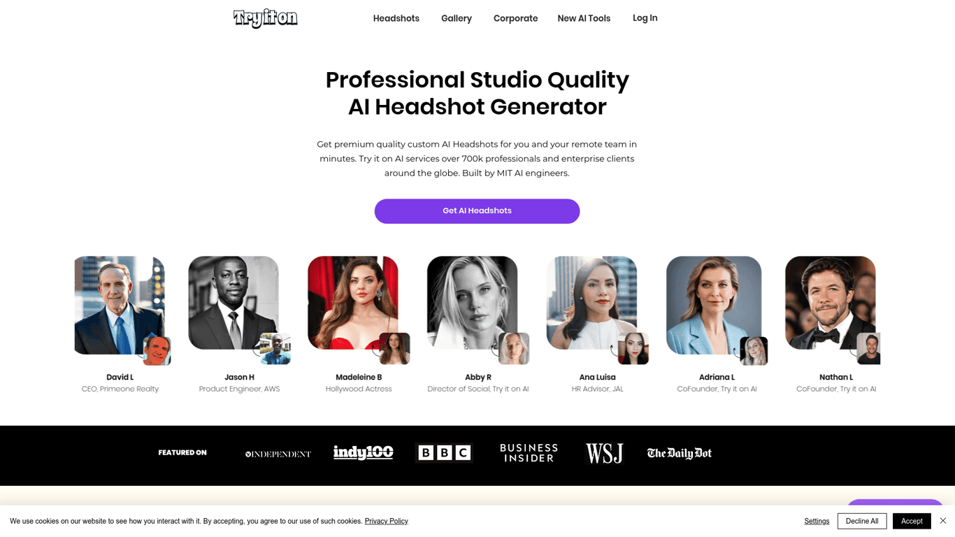Try it on AI screenshot