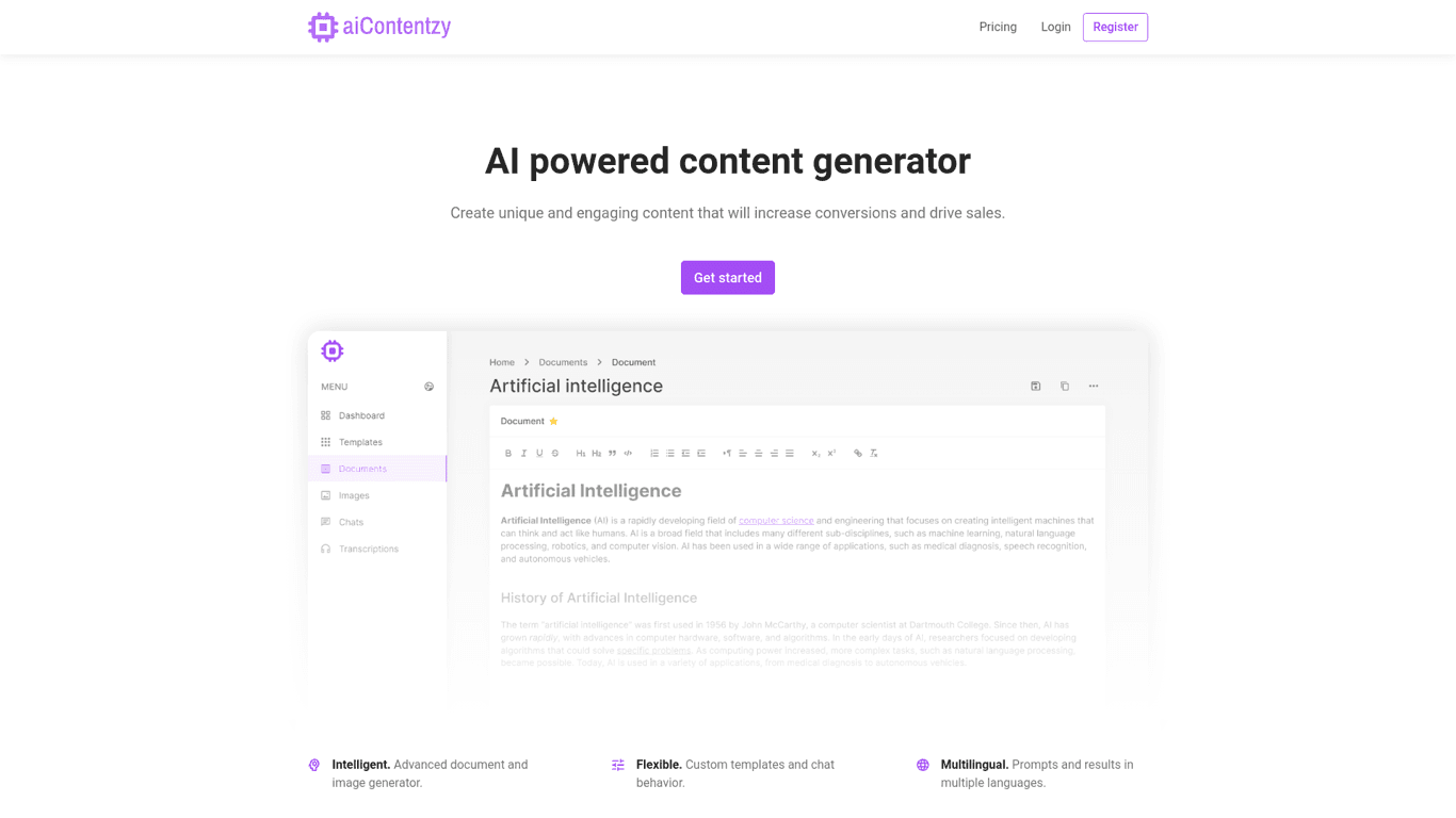 aiContentzy screenshot