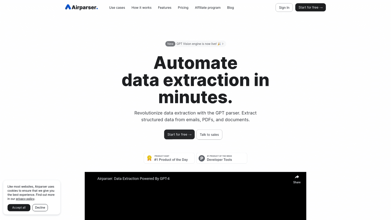 Airparser screenshot