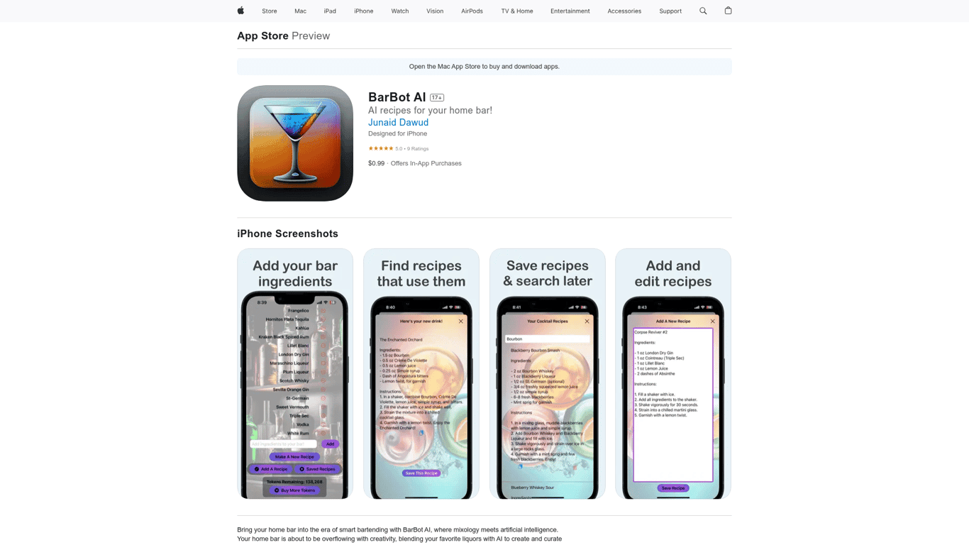 BarBot AI screenshot