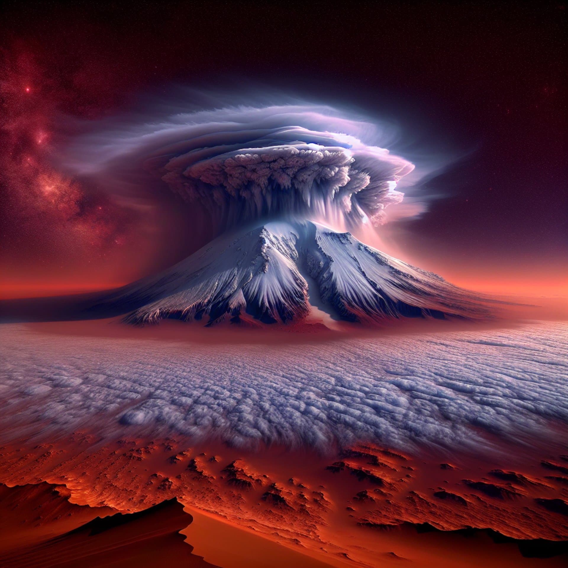 NASA's New Mars Image Reveals Volcanic Wonder in Ice-Clouds!