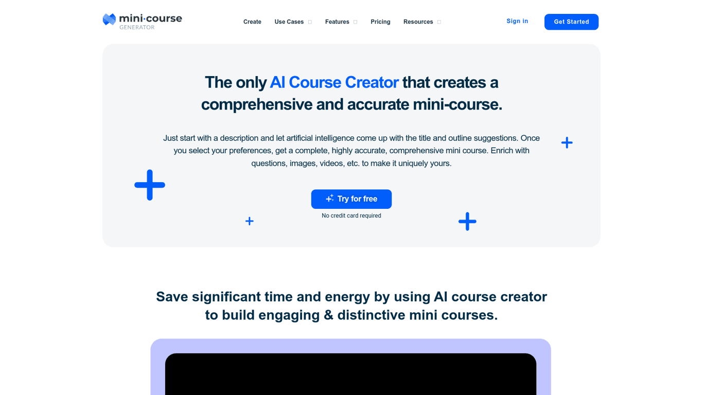Mini Course Generator screenshot