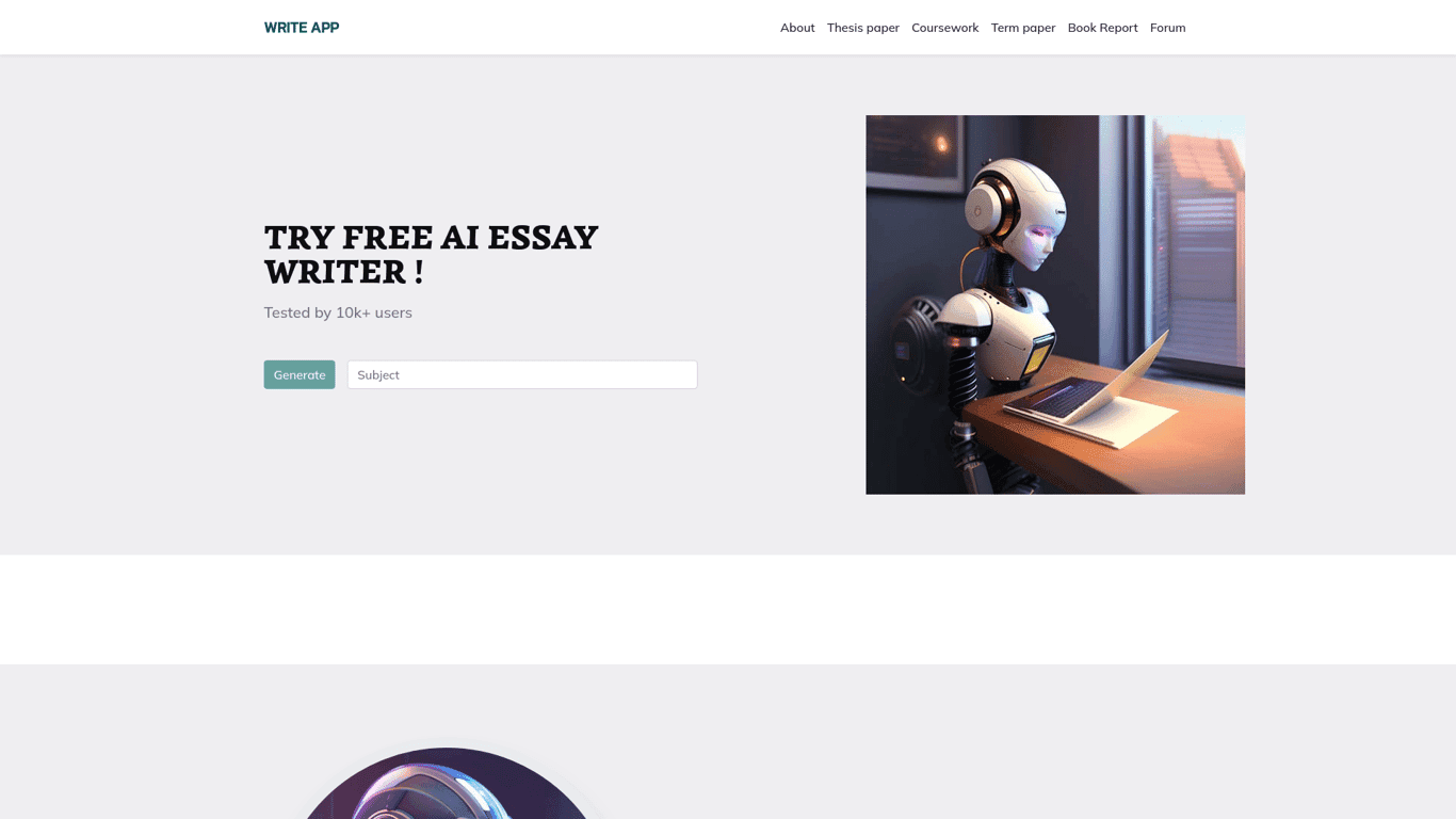 Write! App - AI Essay Writer screenshot