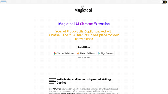 Thumbnail image for Magictool.AI