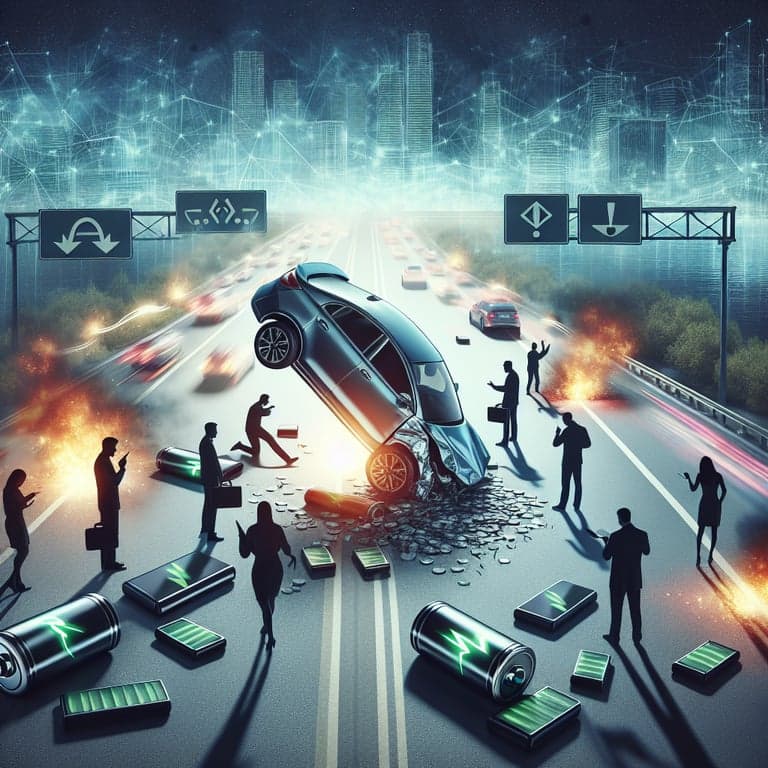 Tesla Battery Spill on I-80 Sparks Safety Debate