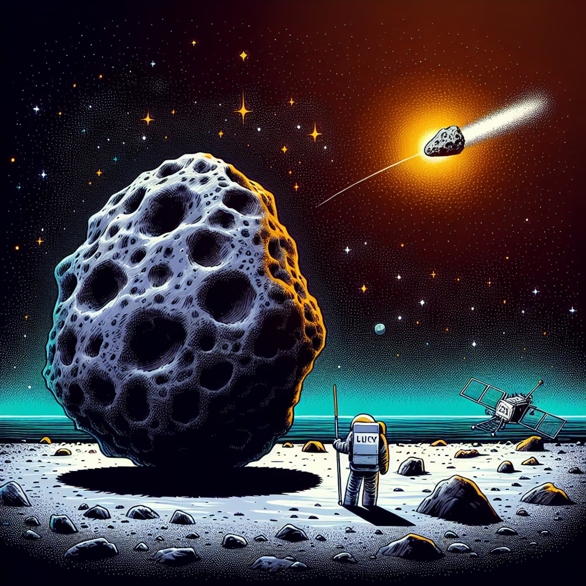 NASA's Lucy Spacecraft Reveals Asteroid-Shaped Like a Lumpy Bowling Pin!