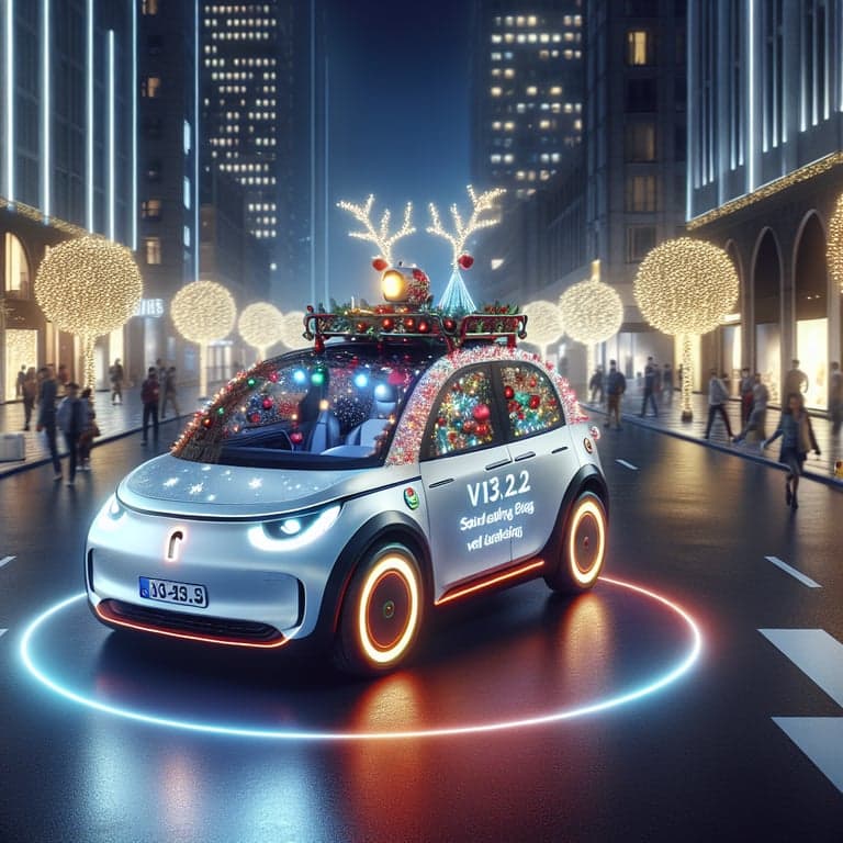 Tesla's FSD V13.2.2 Takes a Festive Drive with New Holiday Features