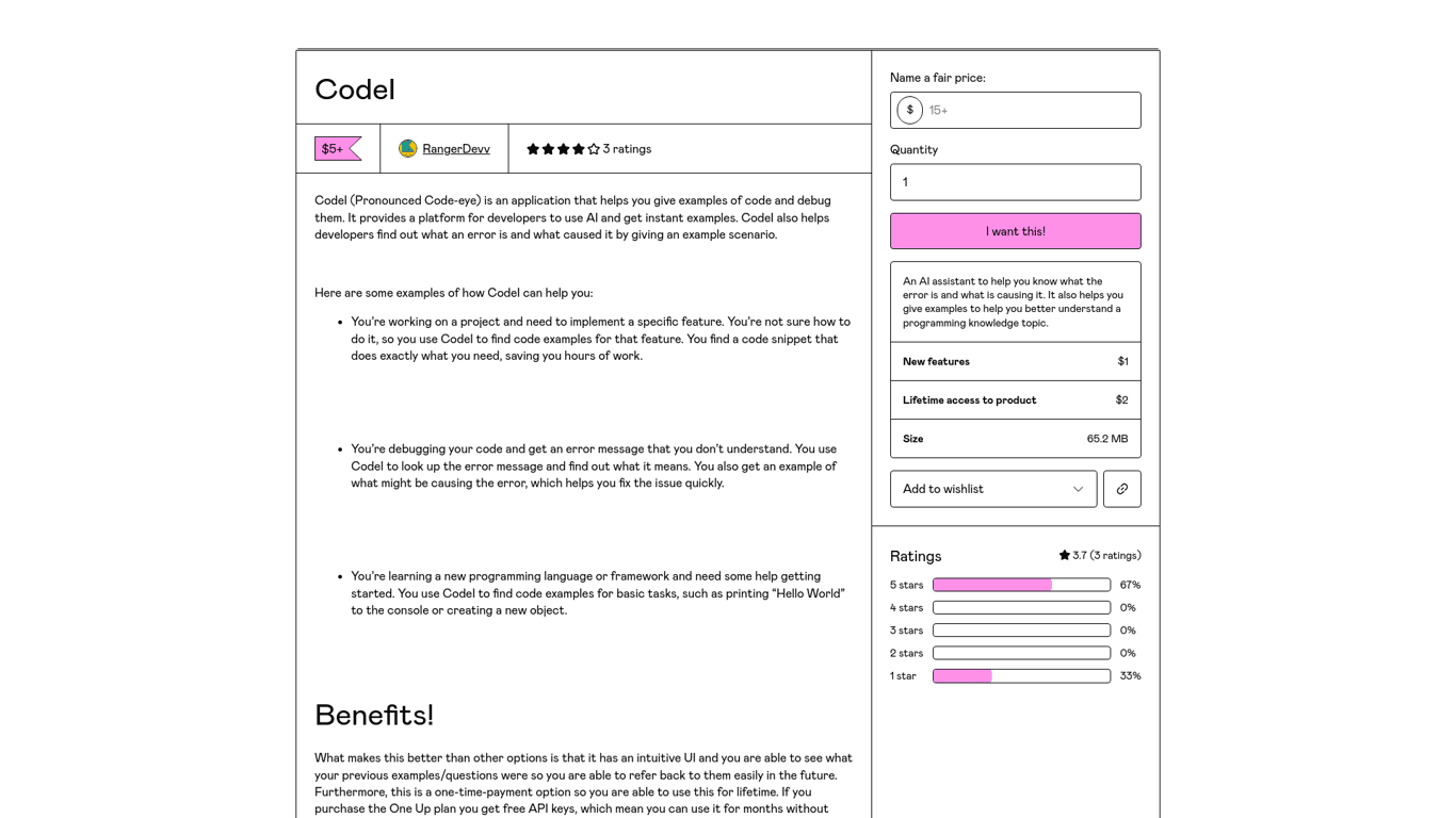 Codel screenshot