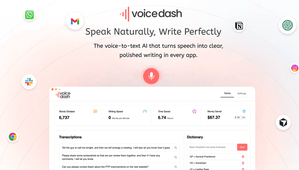 VoiceDash screenshot