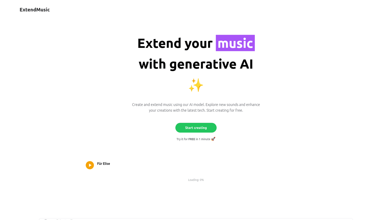 Extend music screenshot