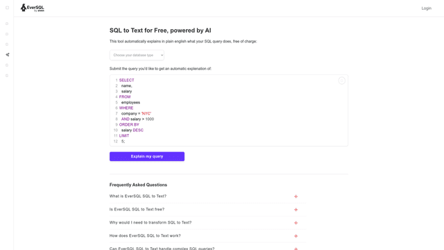 Thumbnail image for EverSQL