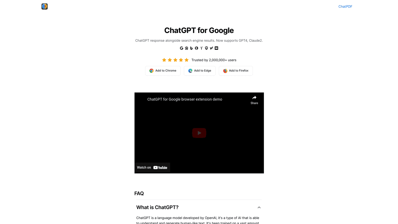 ChatGPT for Google screenshot